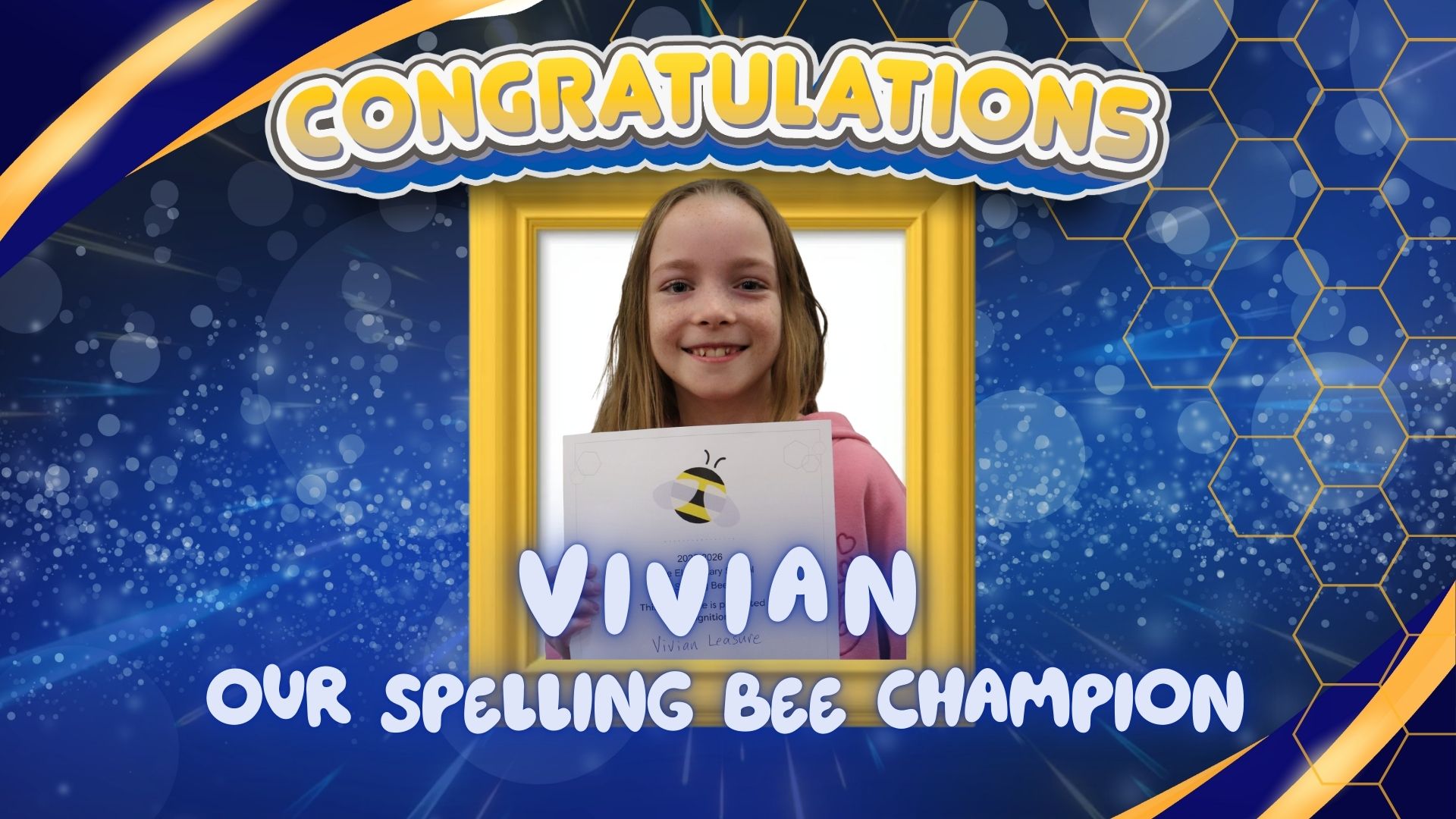 Vivian Spelling Bee Champ!