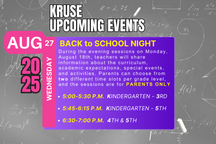PARENTS: Back to School Night! 